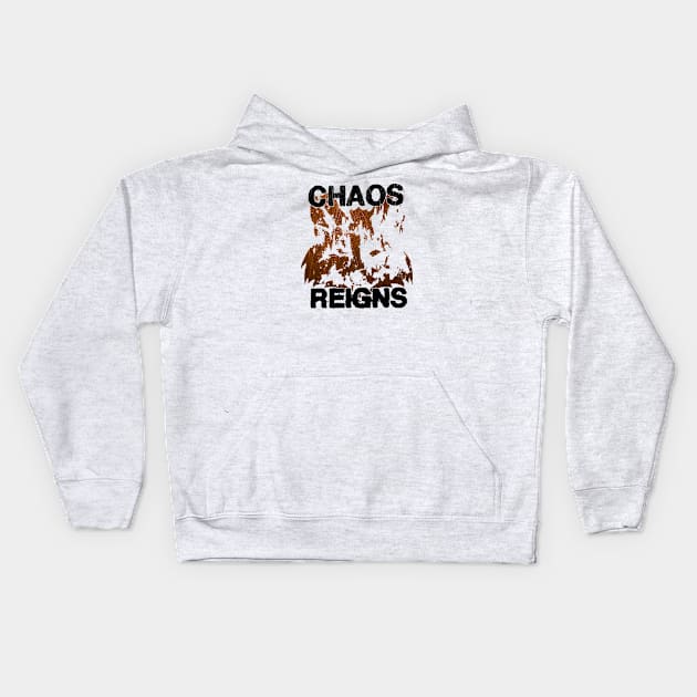 chaos reigns vintage Kids Hoodie by red glitch line 